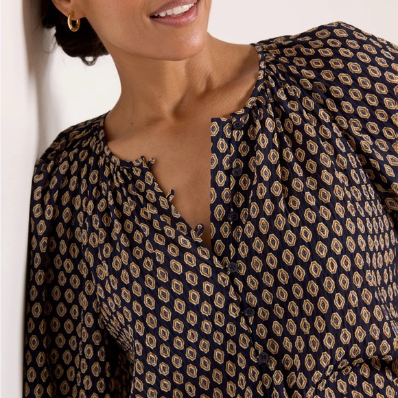 Sanctuary Navy Paisley Buttoned Sleeve Blouse - Picture 2 of 4